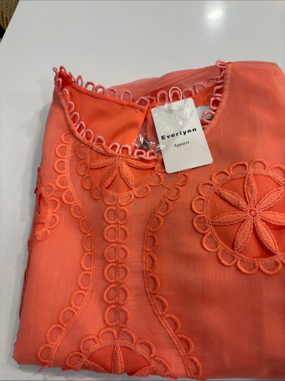 Everlynn  cut out peach blouse size small